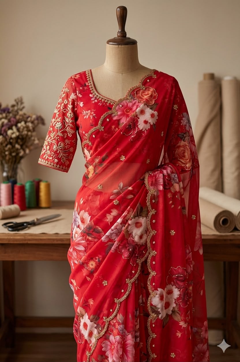 Pire Soft Georgette Digital Print Saree