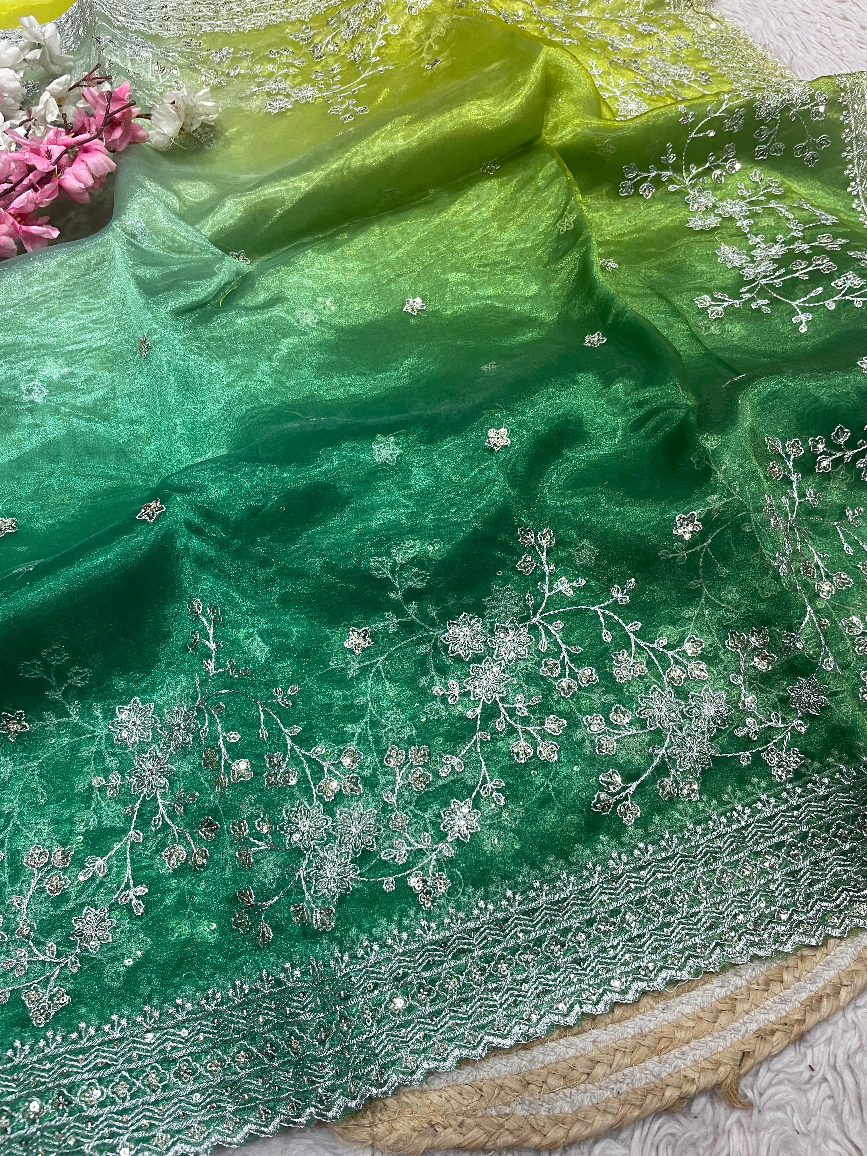 ORGANZA SILK DIGITAL PRINT SAREE