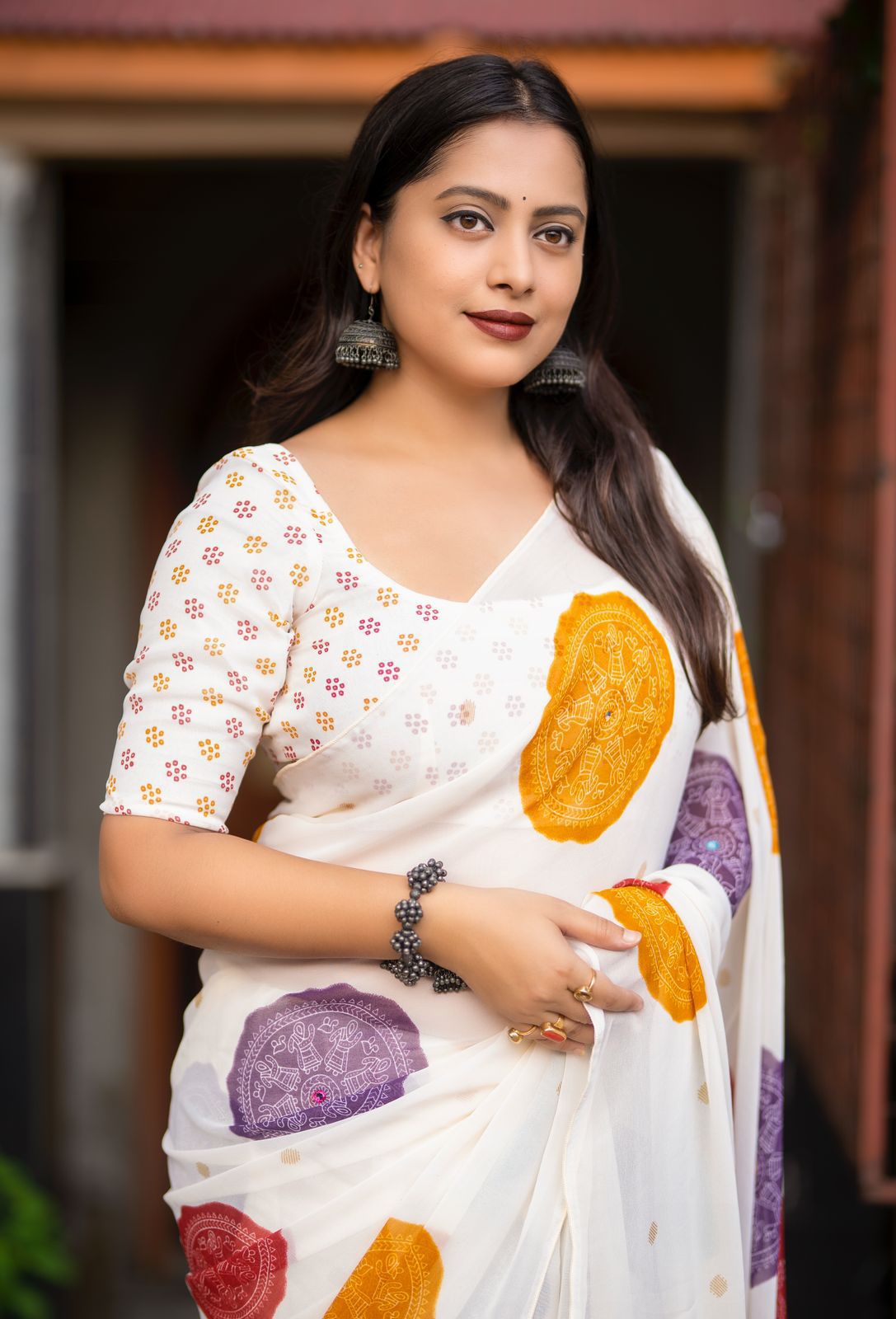 New  bhandani Georgette Saree