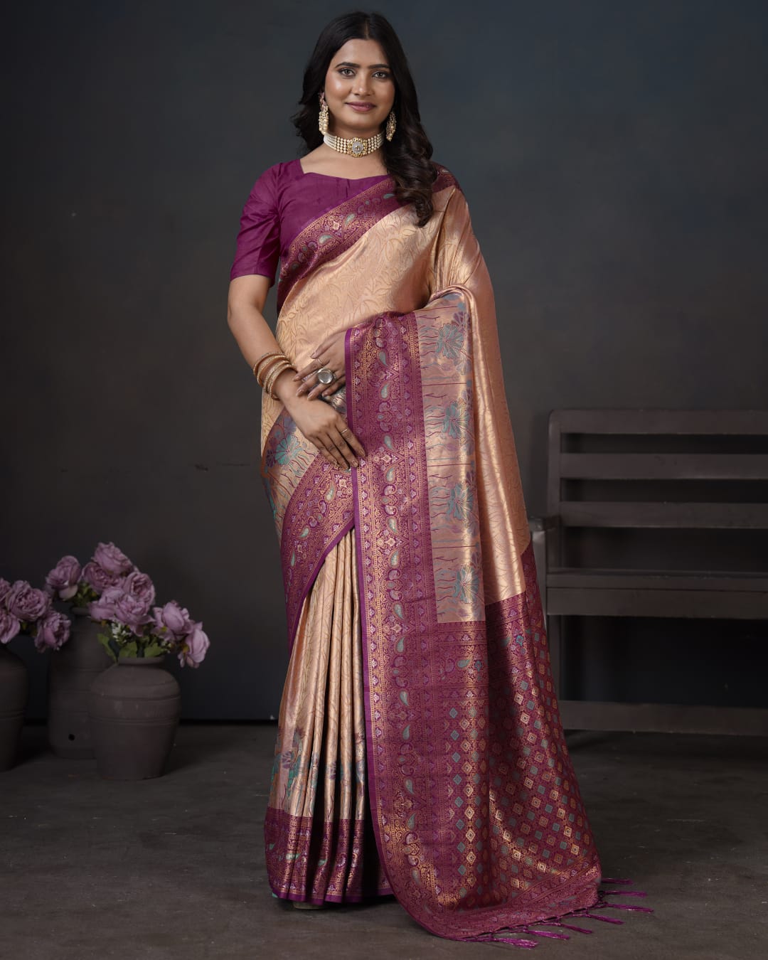 Tissue Silk Zari Weaving Saree