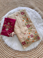 Saffron Shining Georgett Fabric Saree