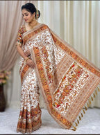 Pure n Soft Rajwadi Pashmina Silk Weaving Saree