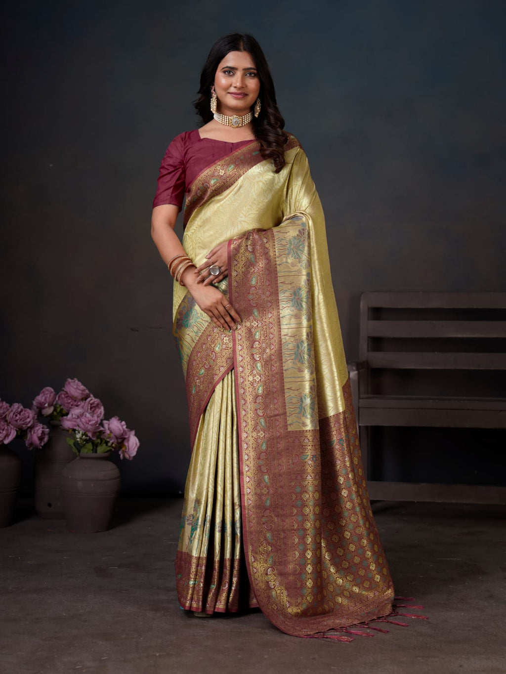 Tissue Silk Zari Weaving Saree