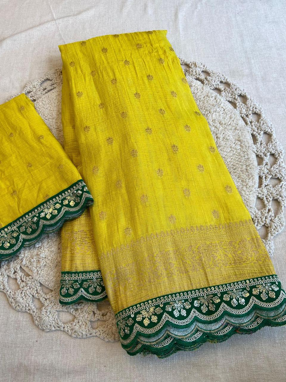 Pure Soft Banarasi Tissue Zari Crushed Silk Saree