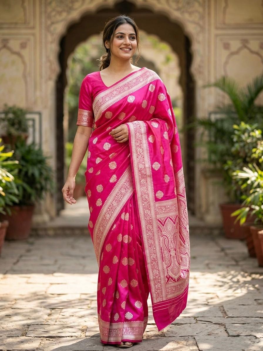 soft banarasi mashru satin silk saree