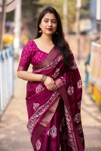 PRINED SAREE BEAUTIFUL COLOR