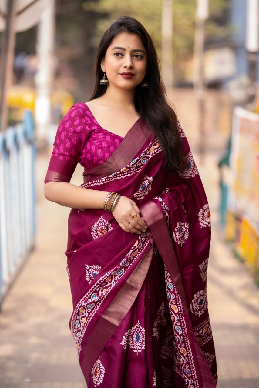 PRINED SAREE BEAUTIFUL COLOR