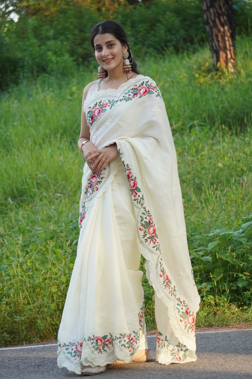 Pure Tussar Silk Saree In Solid Color