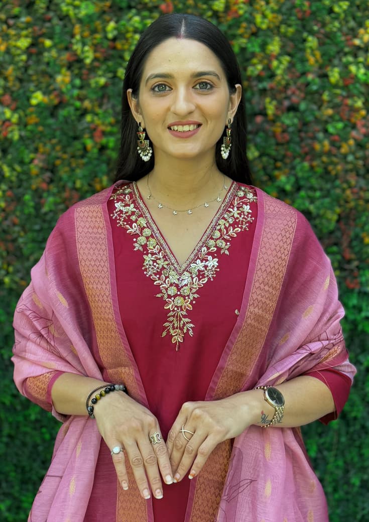 Premium Roman Silk Kurti Pent Dupatta