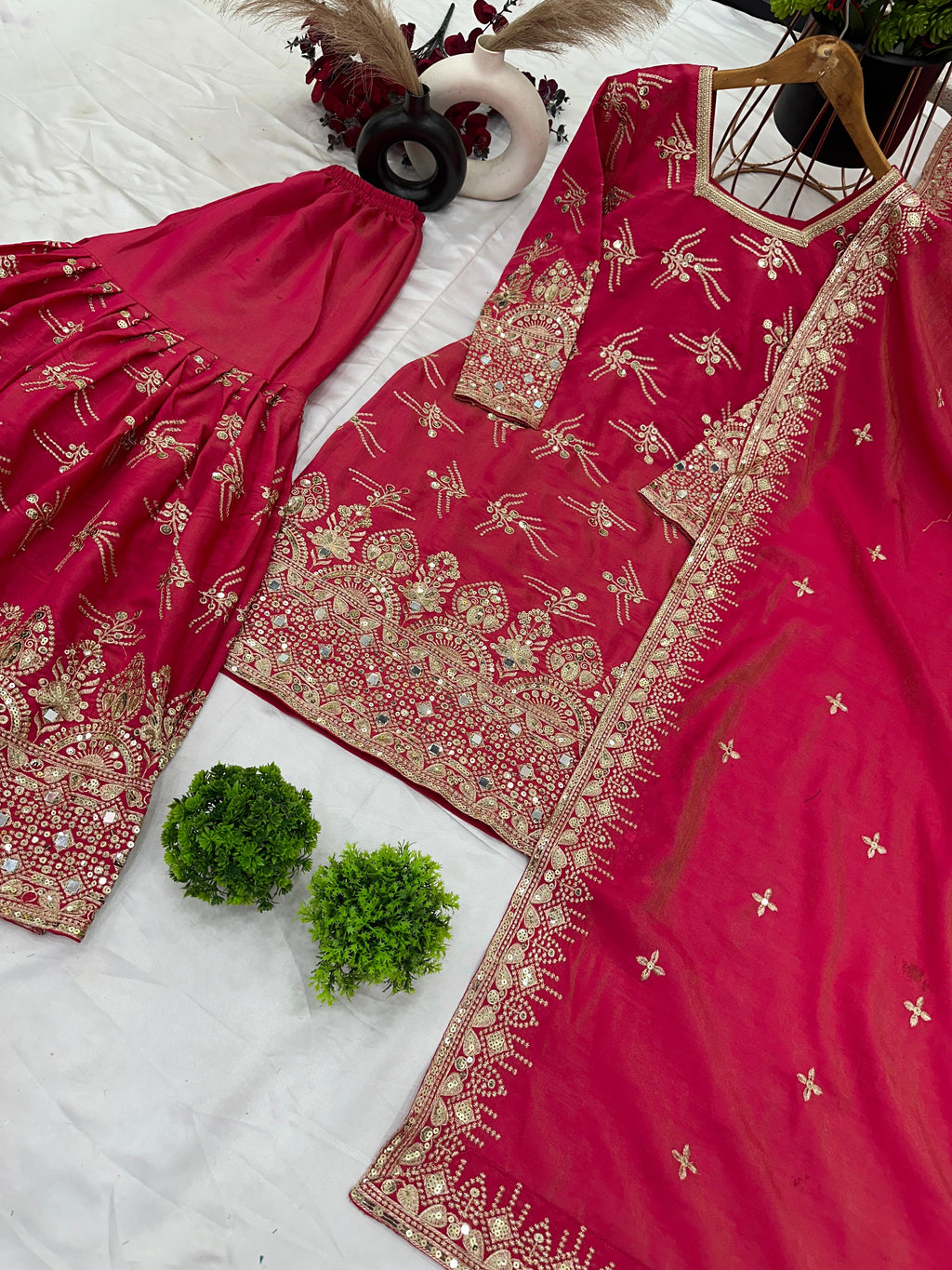 Pure Heavy Simmer Silk Top Sharara
