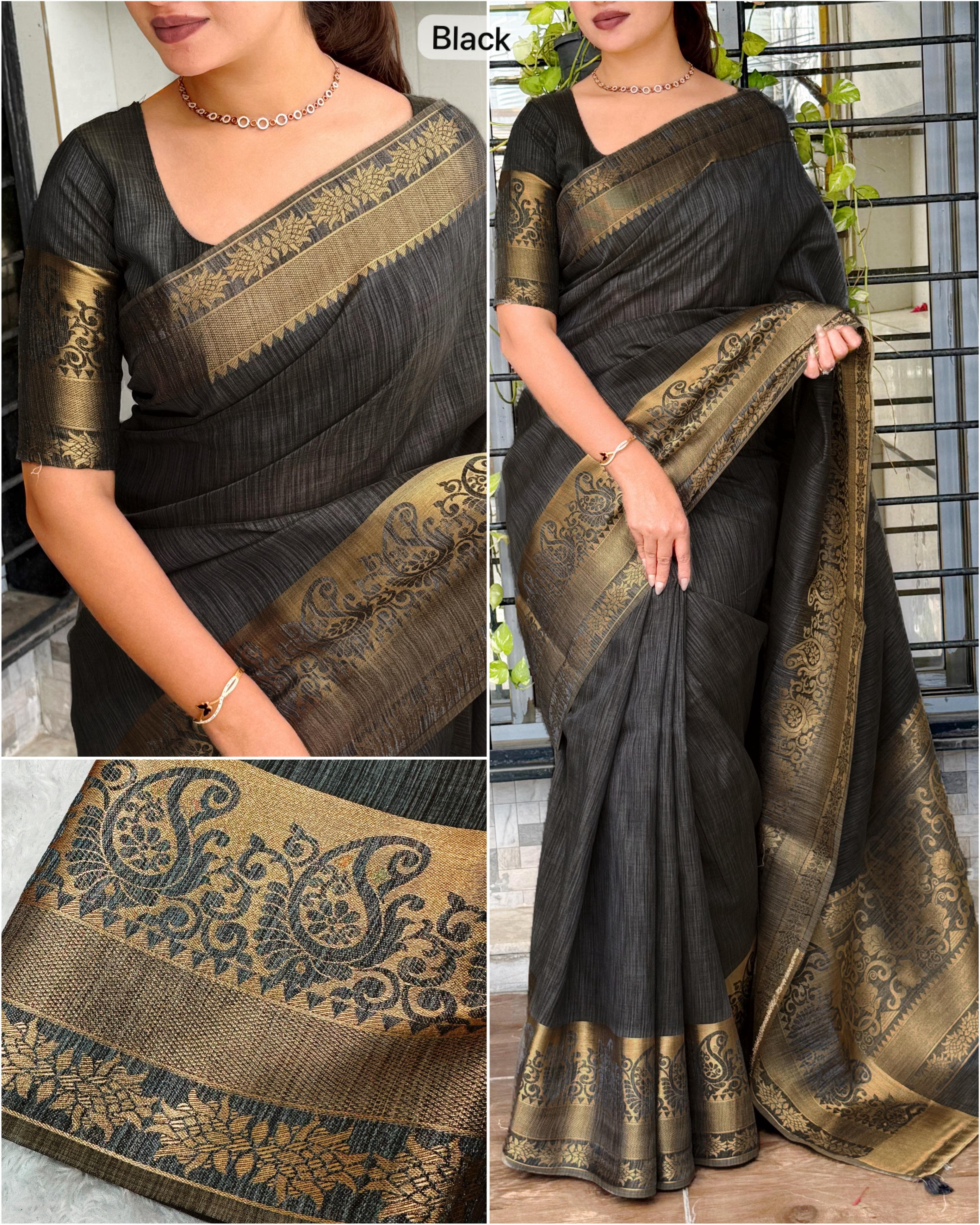 Zari Weaving Jacquard Assam Silk Saree