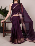 Poly Shimmer Saree With Multi Color