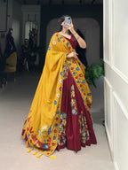 Festive Tusser Lehenga