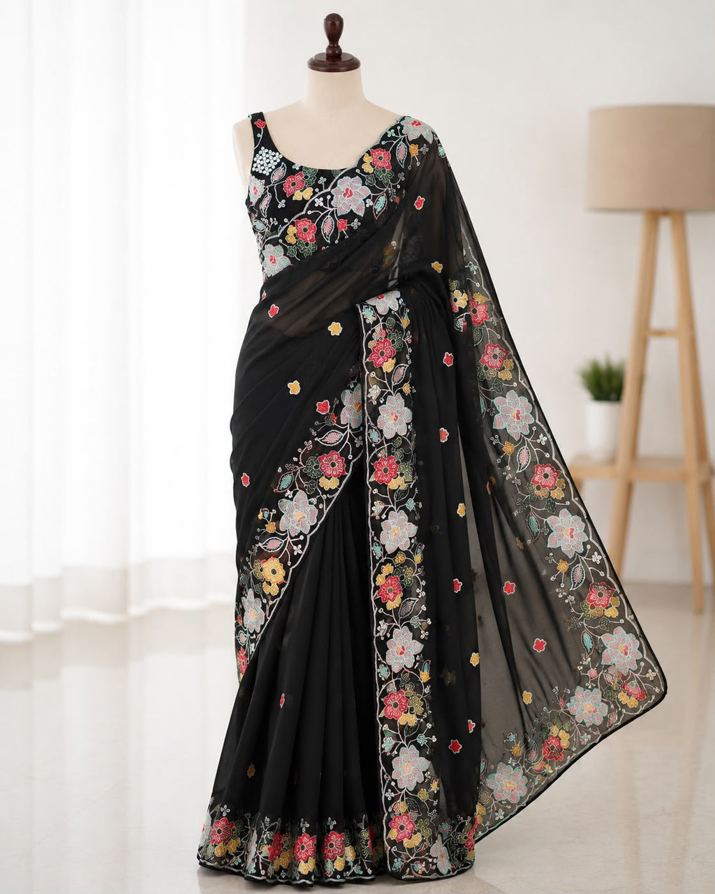 Georgette Sequence Saree