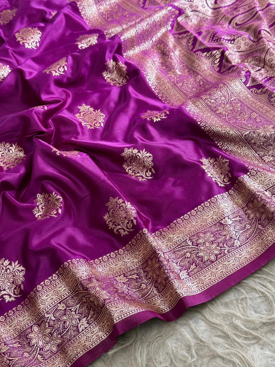 soft banarasi mashru satin silk saree