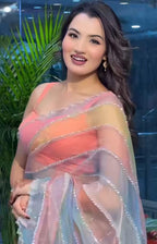 PURE SOFT ORGANZA TABBY SILK SAREE