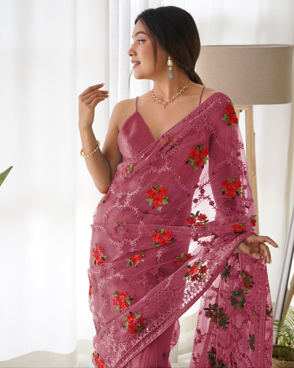 Heavy Butterfly Net Most Demanding Saree