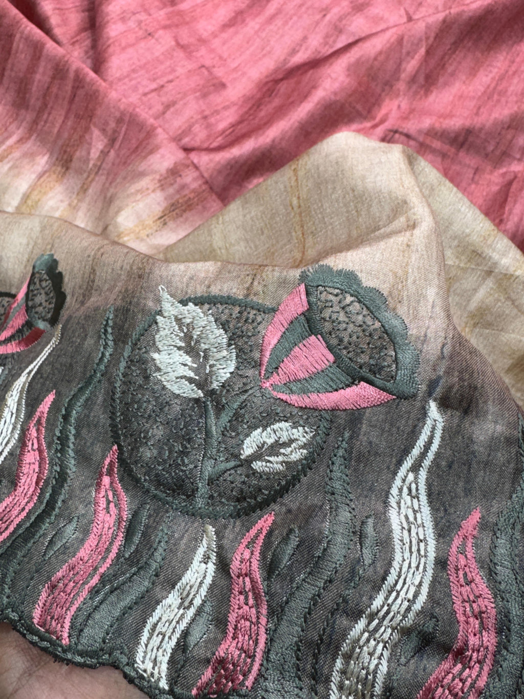 Tusser Silk Digital Print Saree