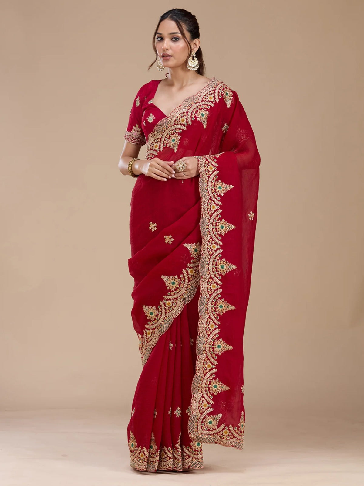 Premium Fandy Satin Saree
