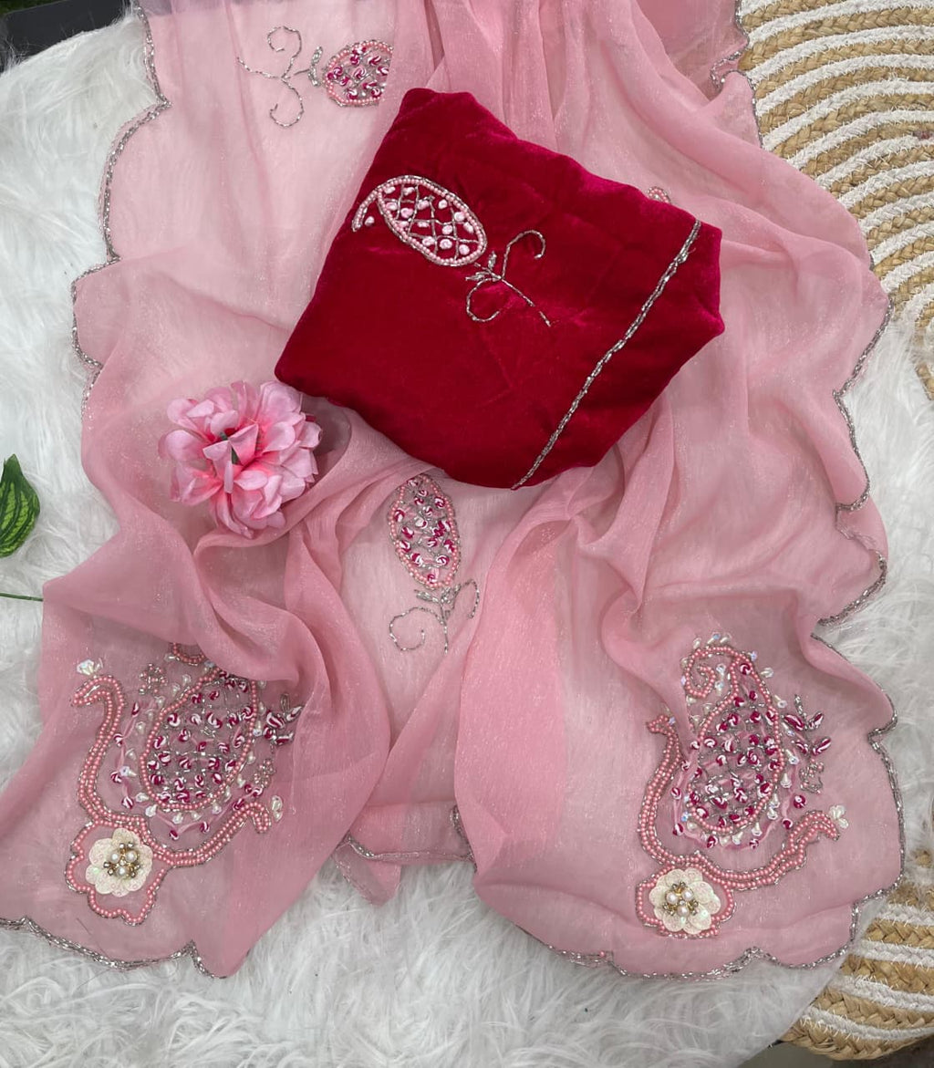 Pure soft nd elegant Shimmer silk saree