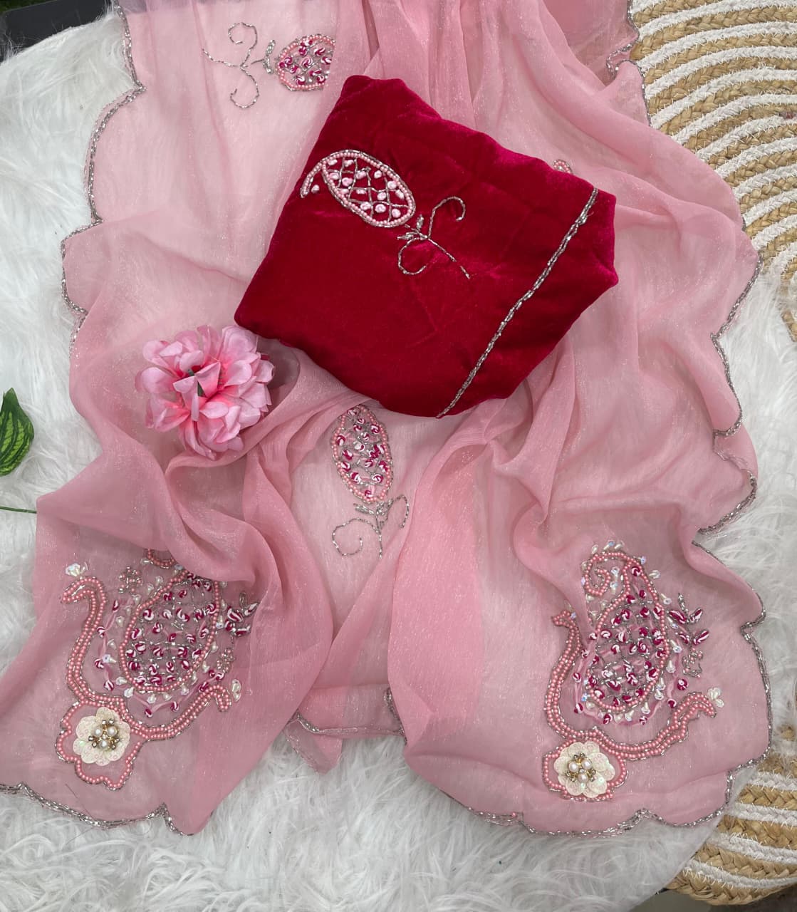 Pure soft nd elegant Shimmer silk saree