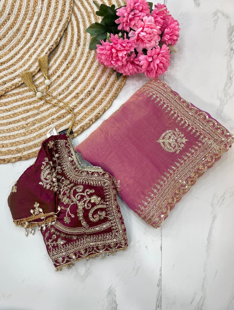 Embroidery Work Trending Saree