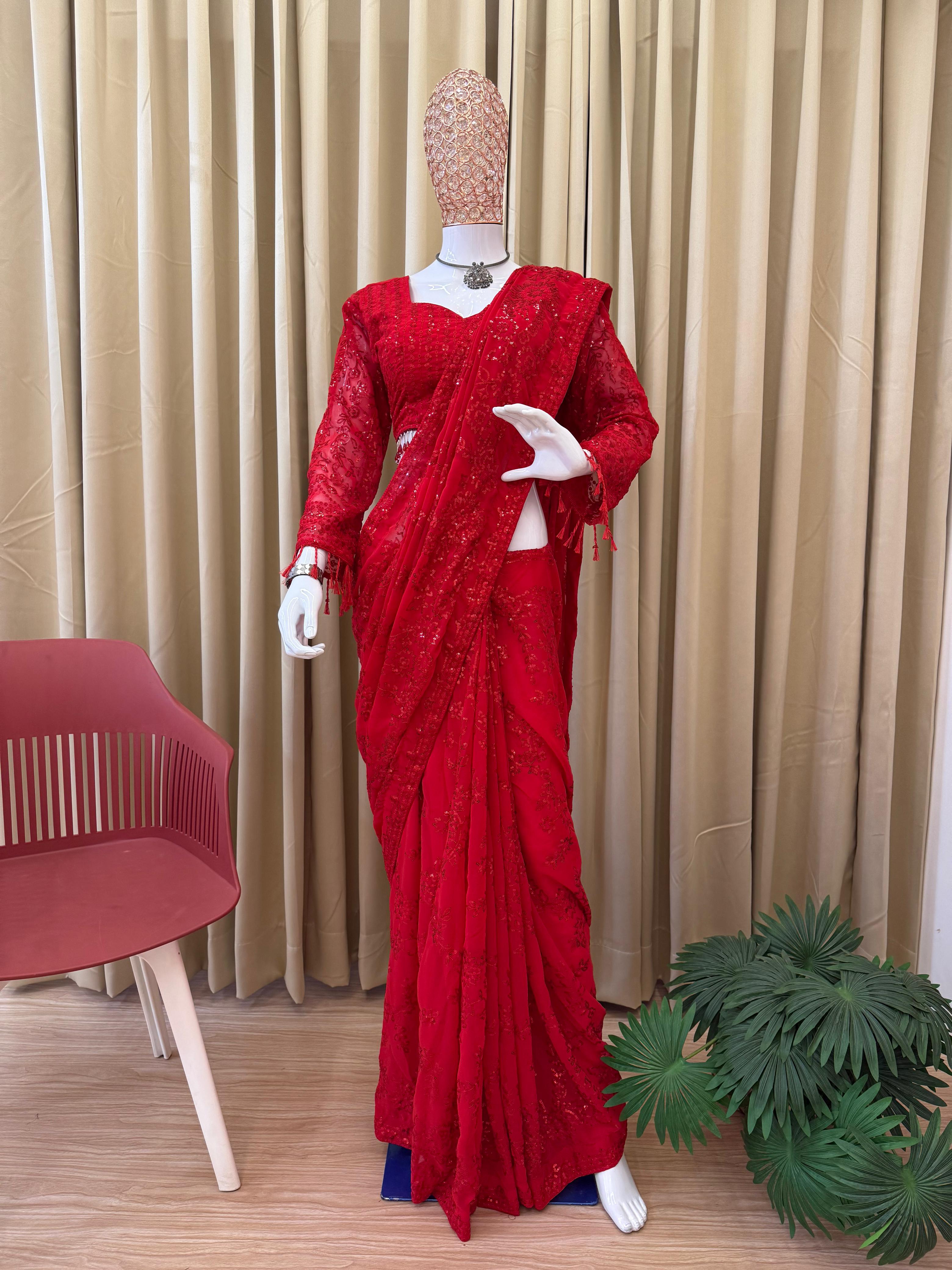FAUX GORGETTE SAREE