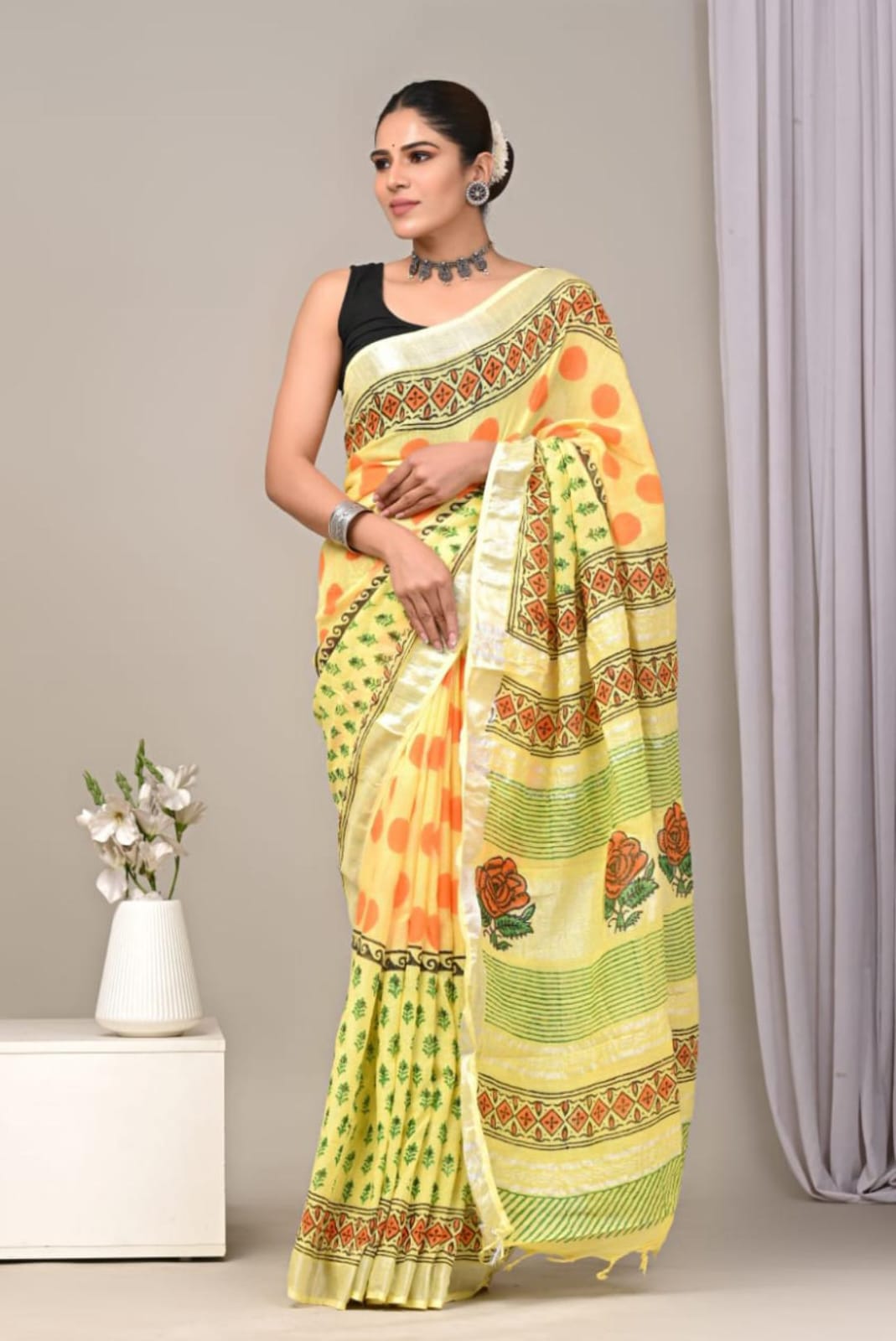 DIGITAL PRINT LINEN SAREE