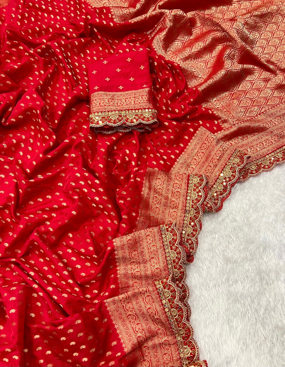 Pure Khaddi Georgette Designer Wedding Saree