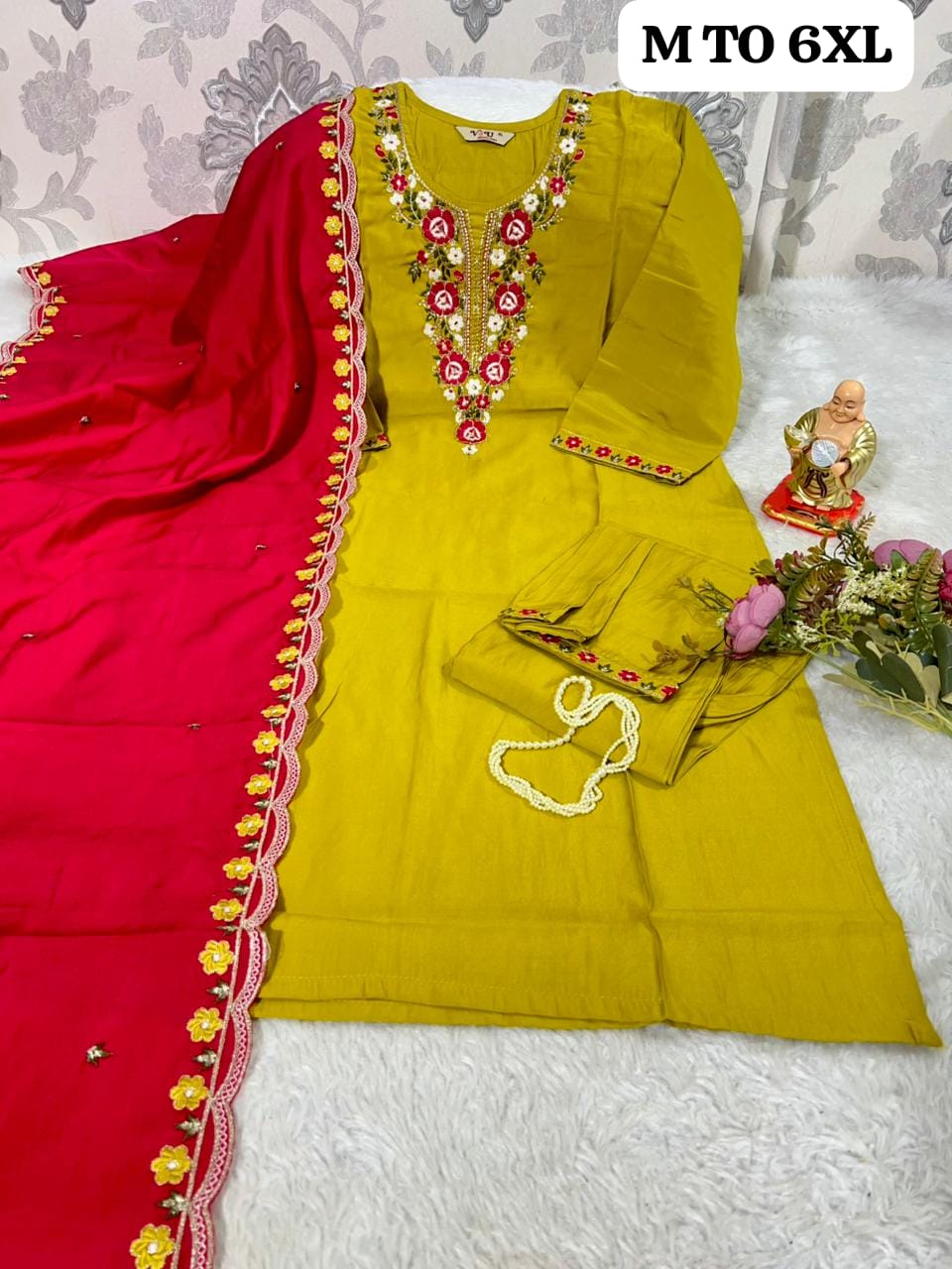 HAND WORK KURTI WITH DUPATTA