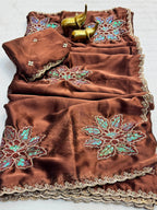 RANGOLI SILK SAREE WITH DESIGNER EMBORDAIRY WORK