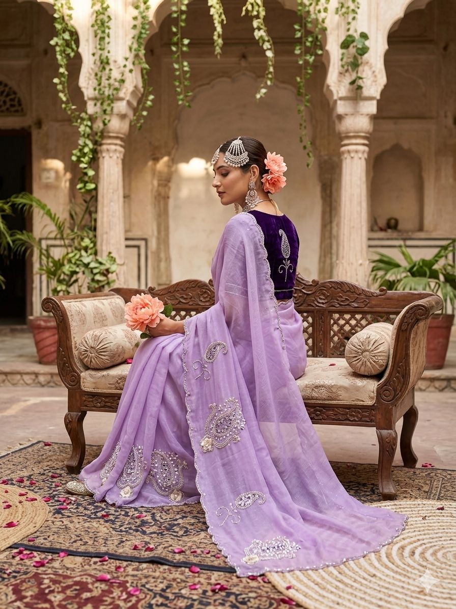 Pure soft nd elegant Shimmer silk saree