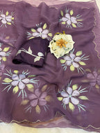 Pure bari chiffon silk saree