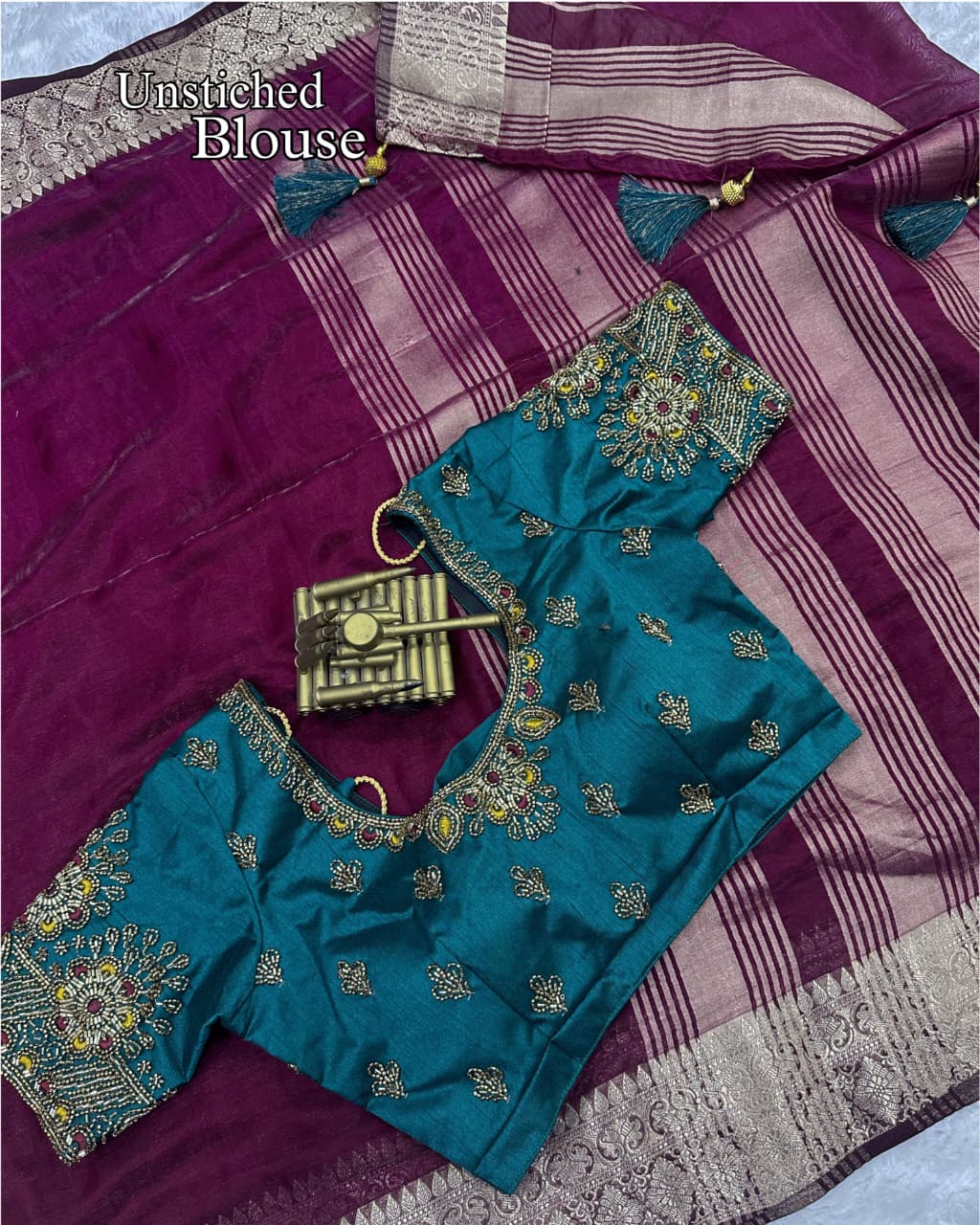 Princess Fandy Satin Work Blouse Saree