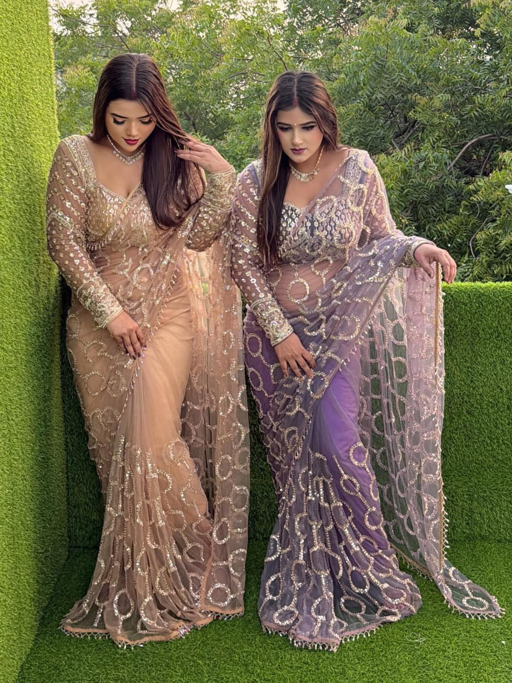Soft Net Beautiful Sequence wedding Saree