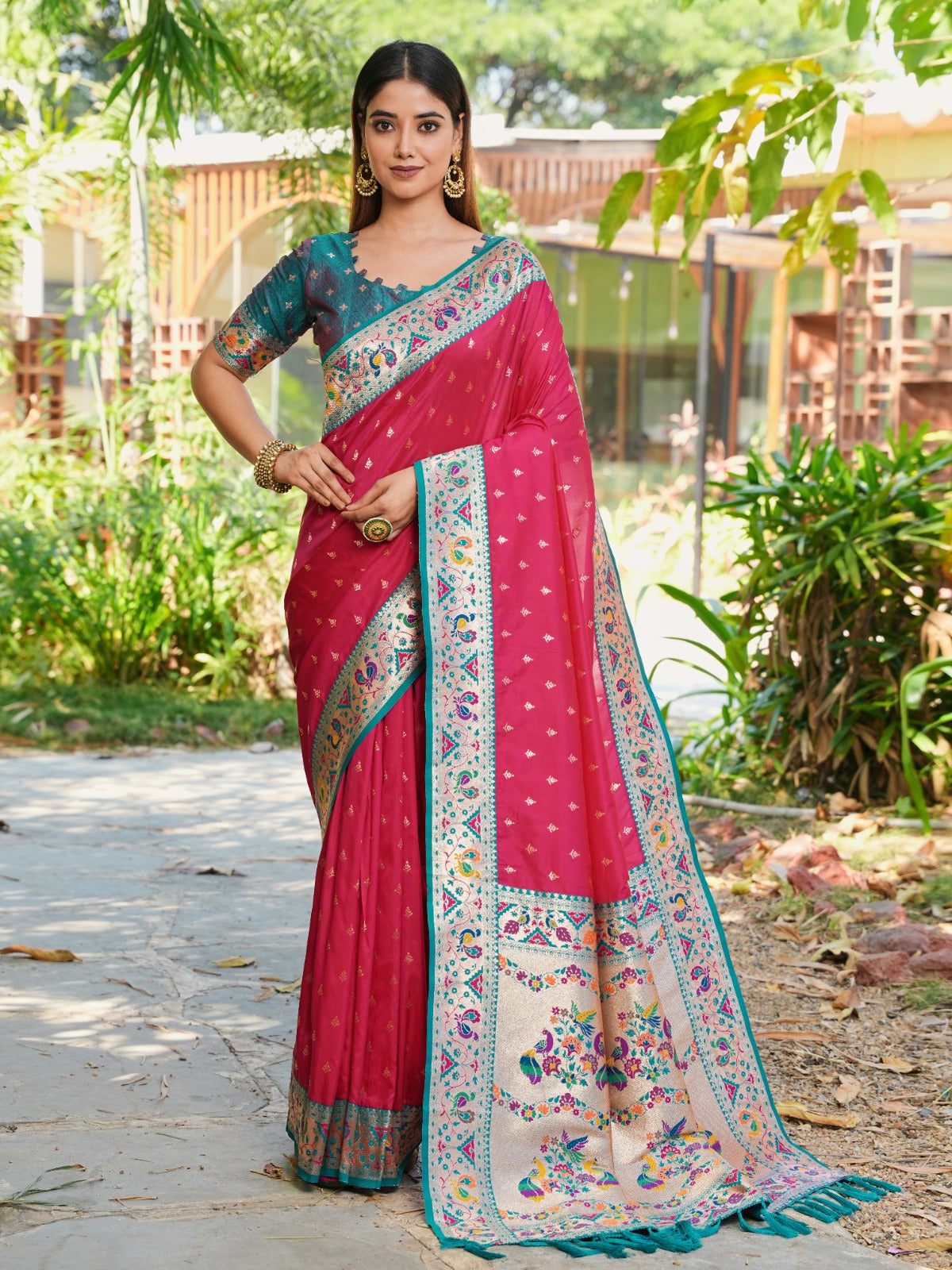 Soft Silk Paithani Saree With Gold Zari