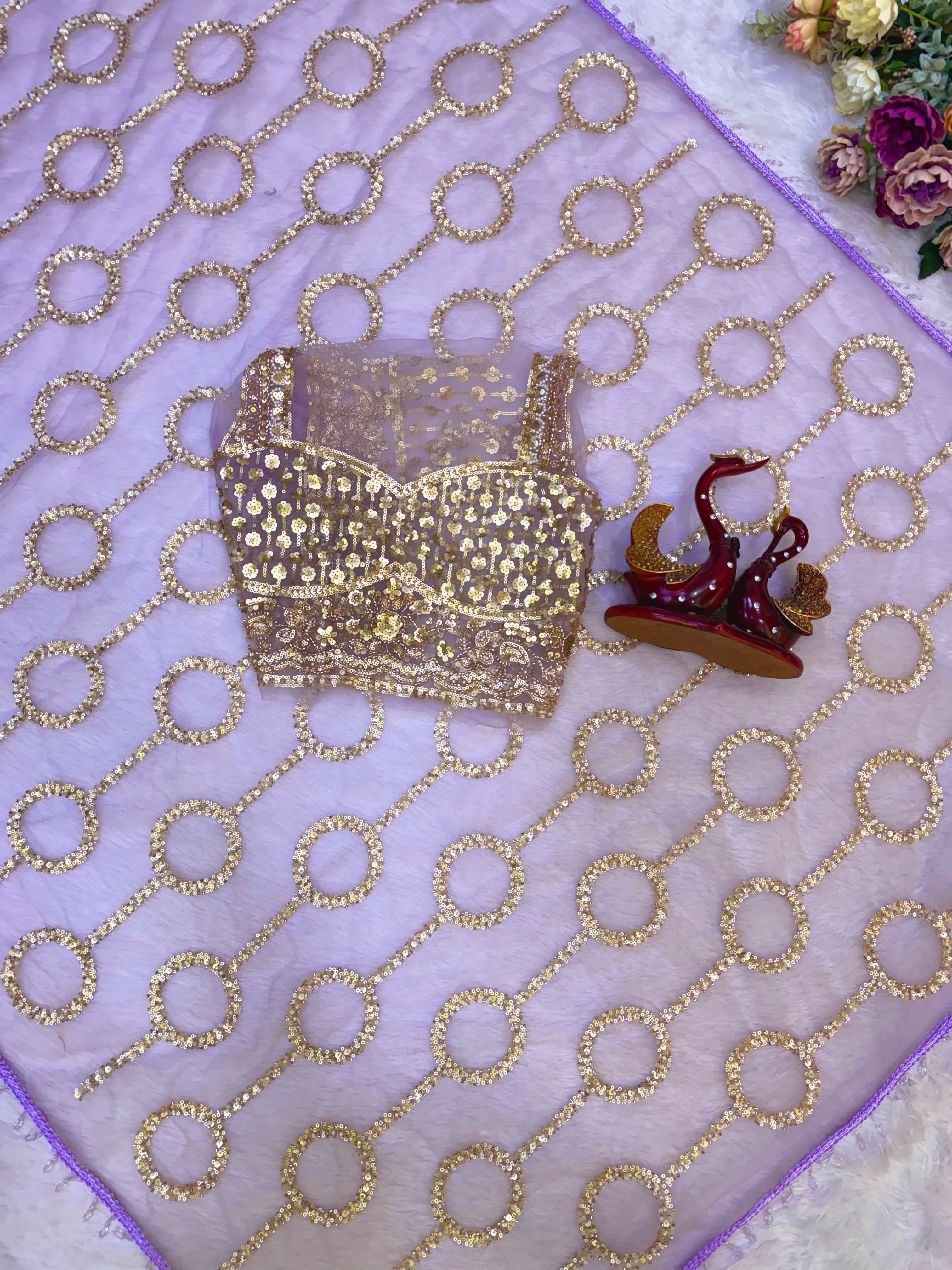 Soft Net Beautiful Sequence wedding Saree