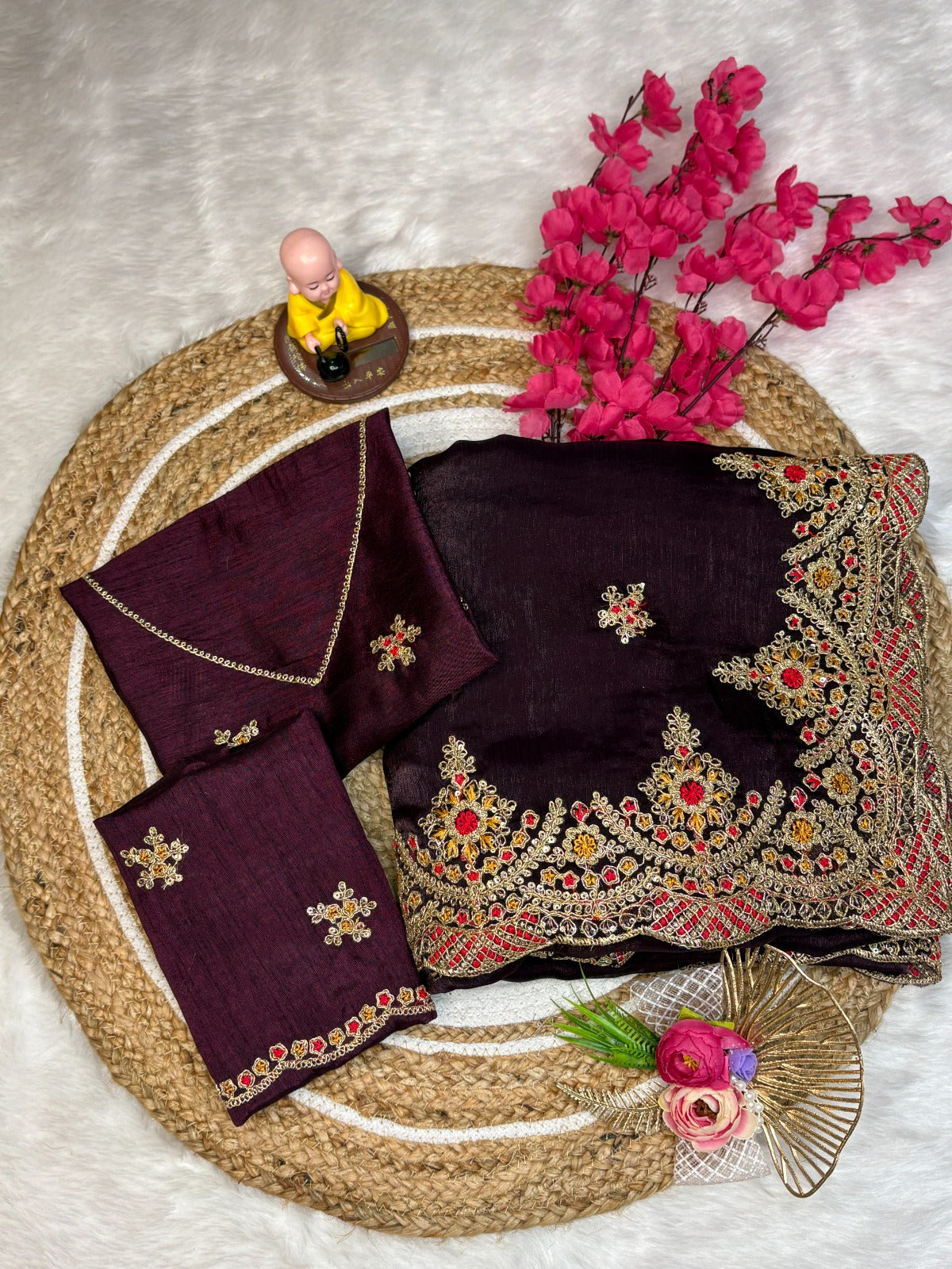 Premium Fandy Satin Saree