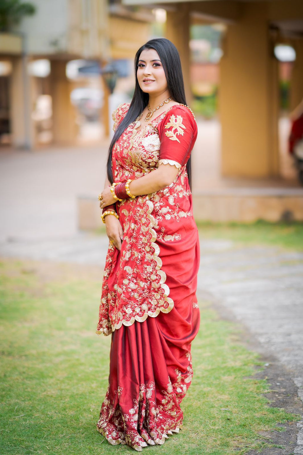 WEDDING SPECIAL RED SAREE