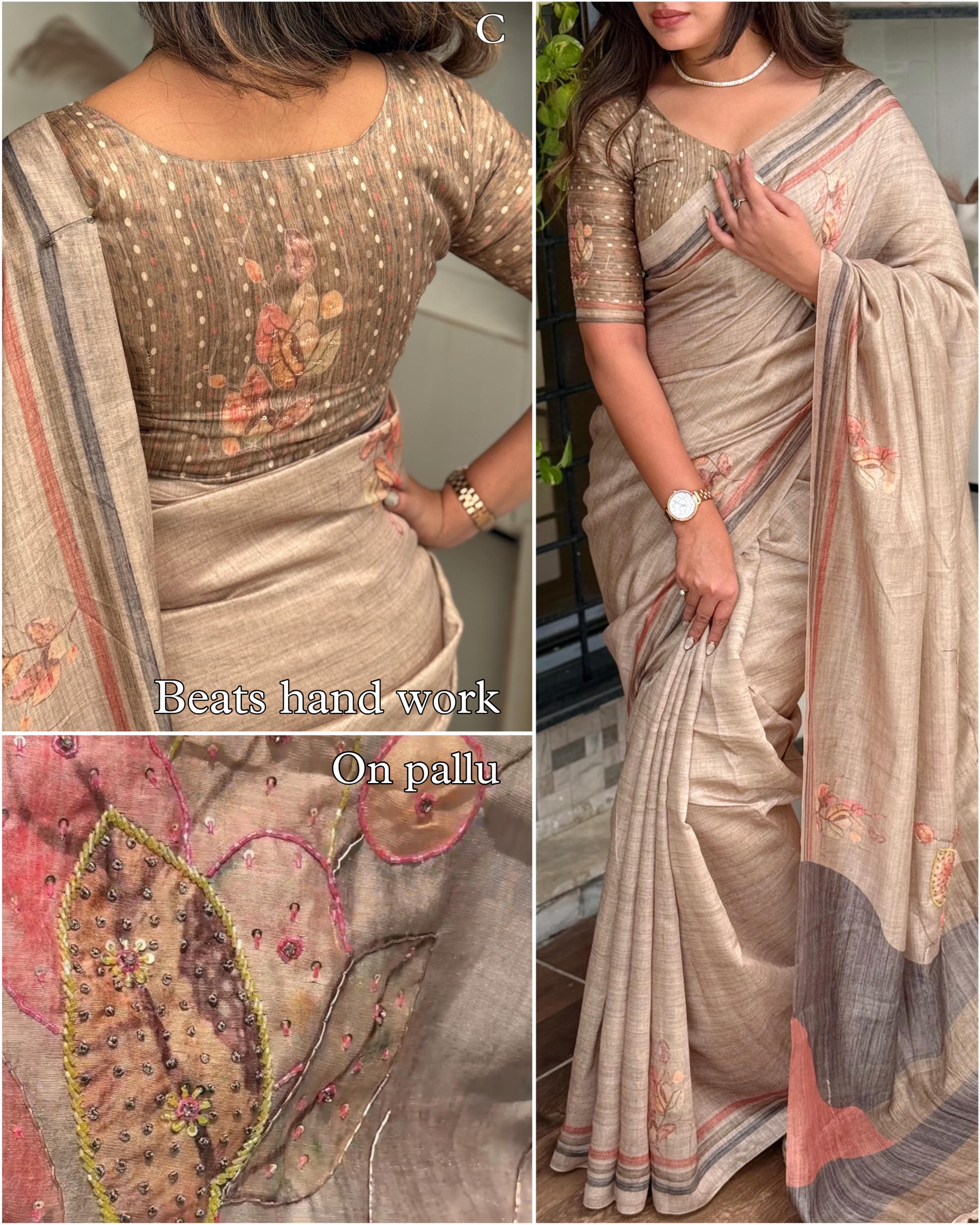 PURE TUSSER COTTON SAREE