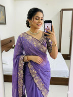 Star Georgette Sequence Work Saree