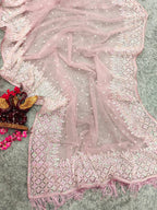 Soft Net Wedding Pink Saree