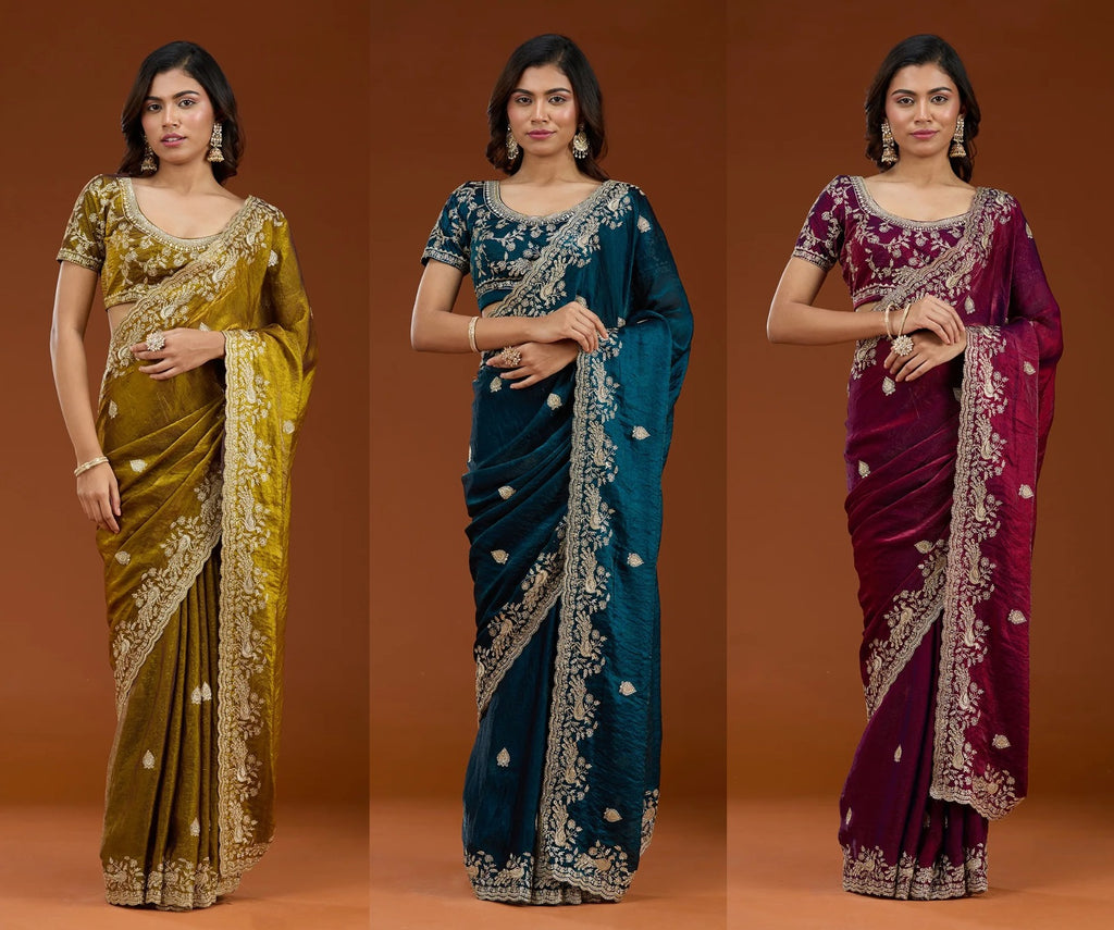 Heavy Fandy Satin Silk Saree