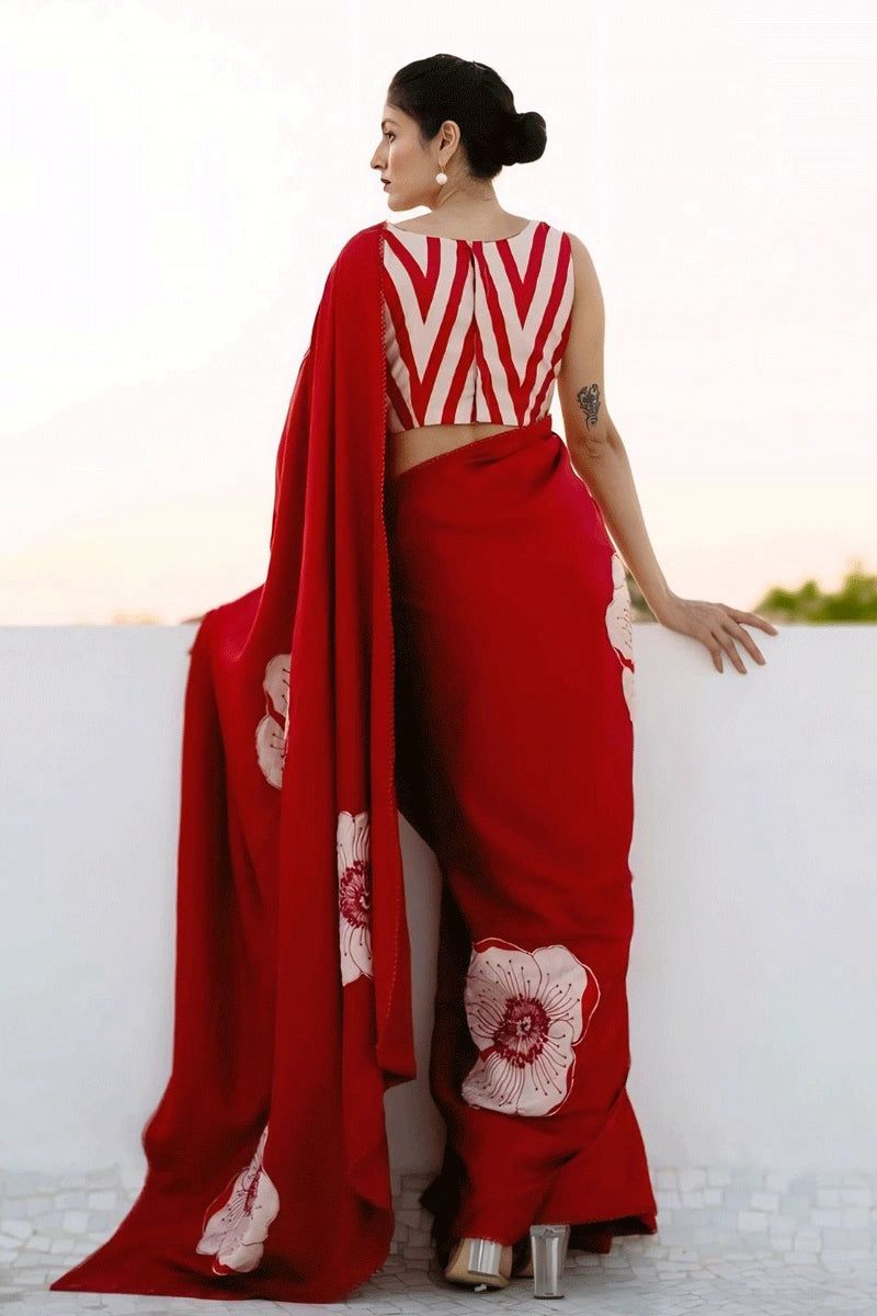 Modal Satin Deginer Flower Printed Saree