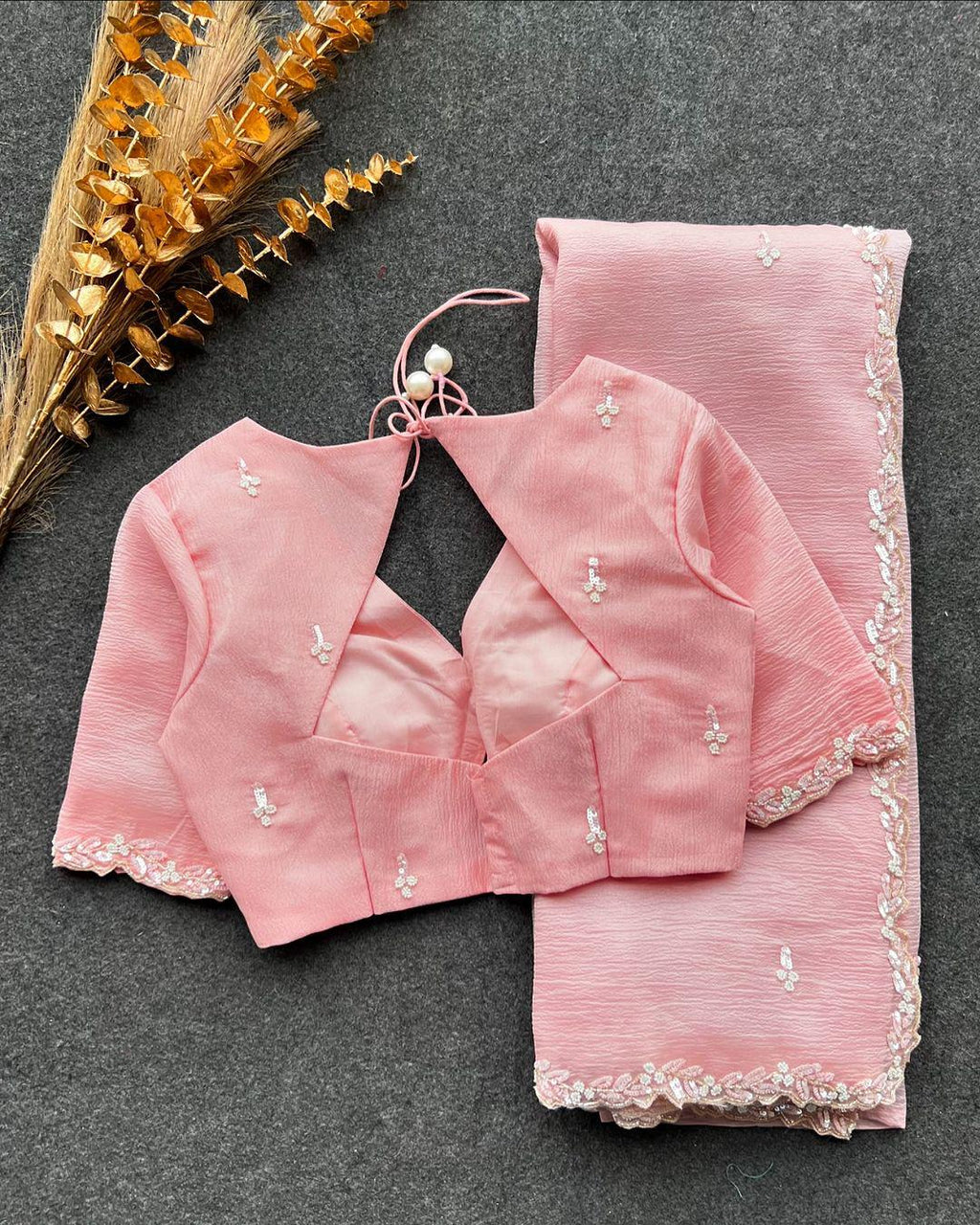 Crush silk saree