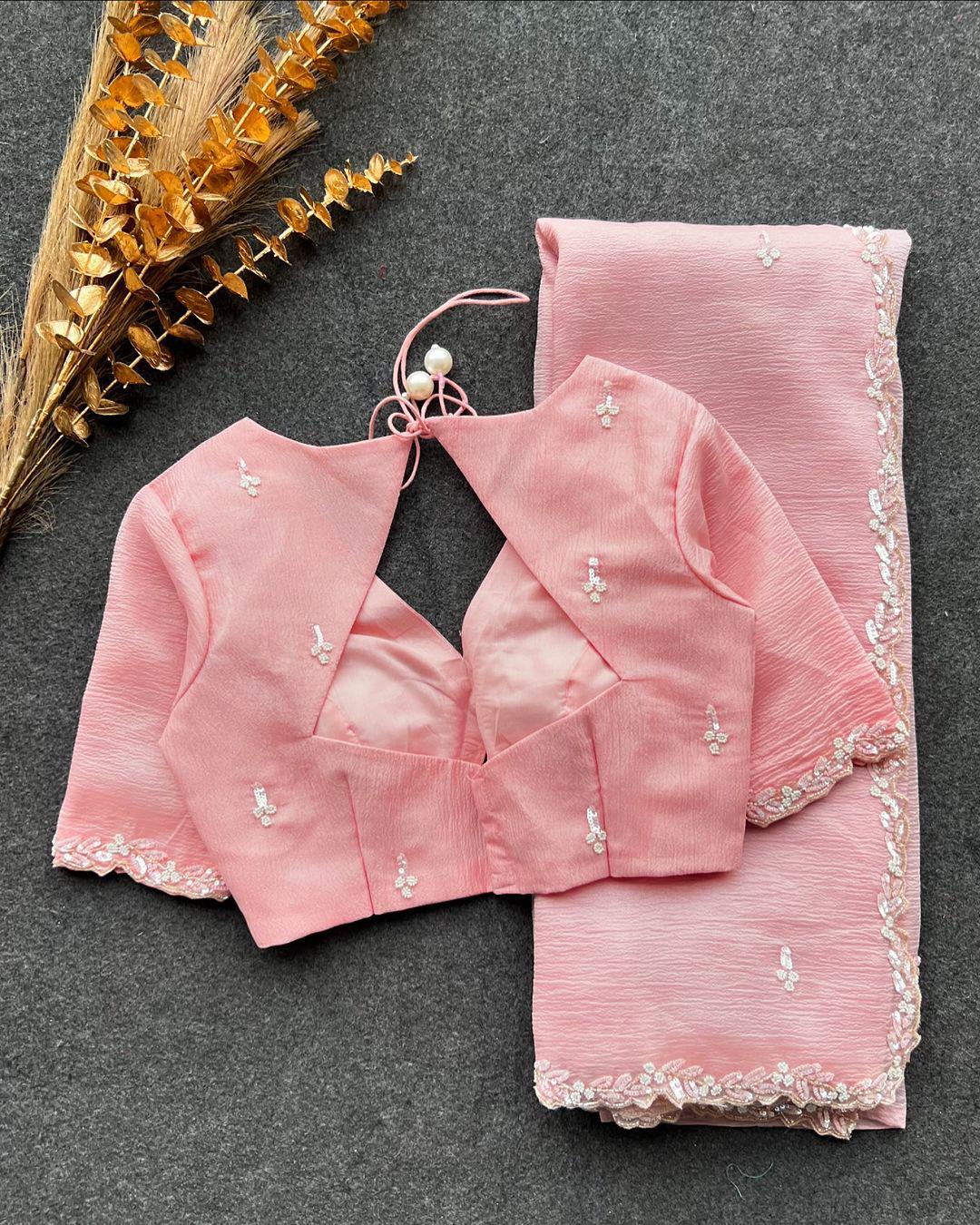 Crush silk saree