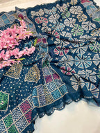 FLORA GORGETTE DIGITAL PRINT SAREE