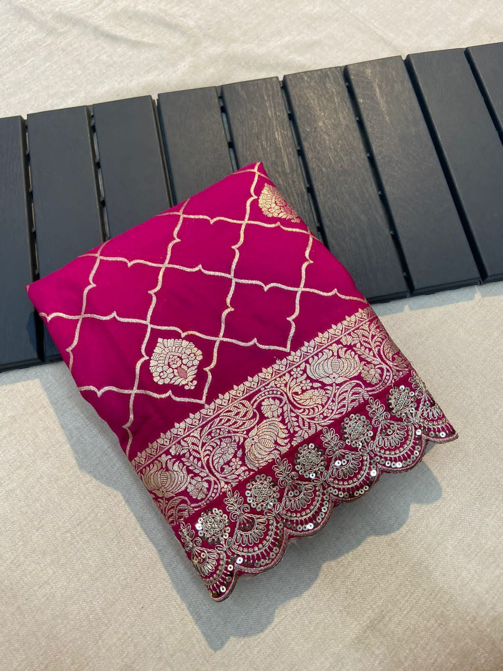 Pure Crepe Khadi Silk Pattu Saree