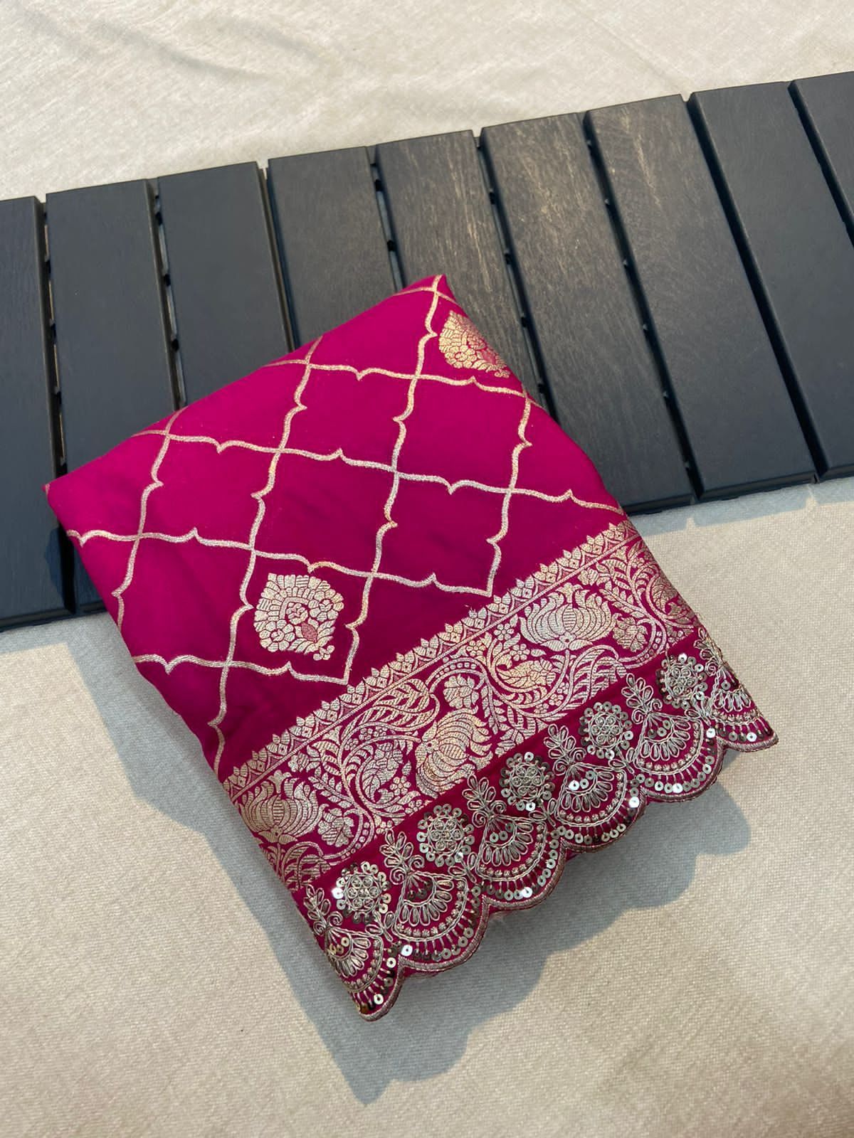 Pure Crepe Khadi Silk Pattu Saree
