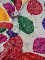 Bandhani print with Pita work Saree